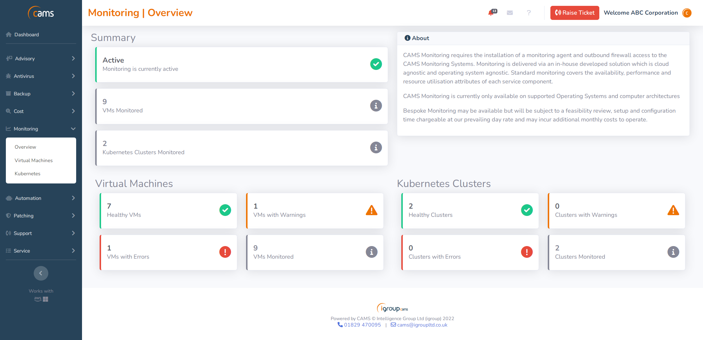screenshot of IG CloudOps